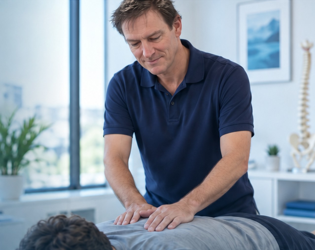 Illustrative image of a chiropractic consultation